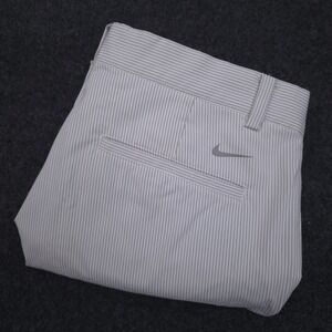 Nike Golf Tour Performance Mens 32x32 White Gray Pinstriped Dri-Fit Pants